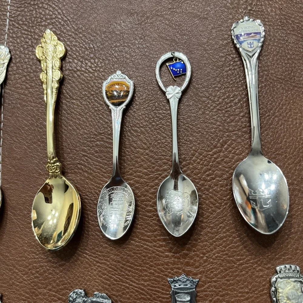 20 Souvenir Spoons With Holder